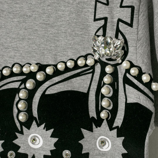 Crop top gris "la reina"