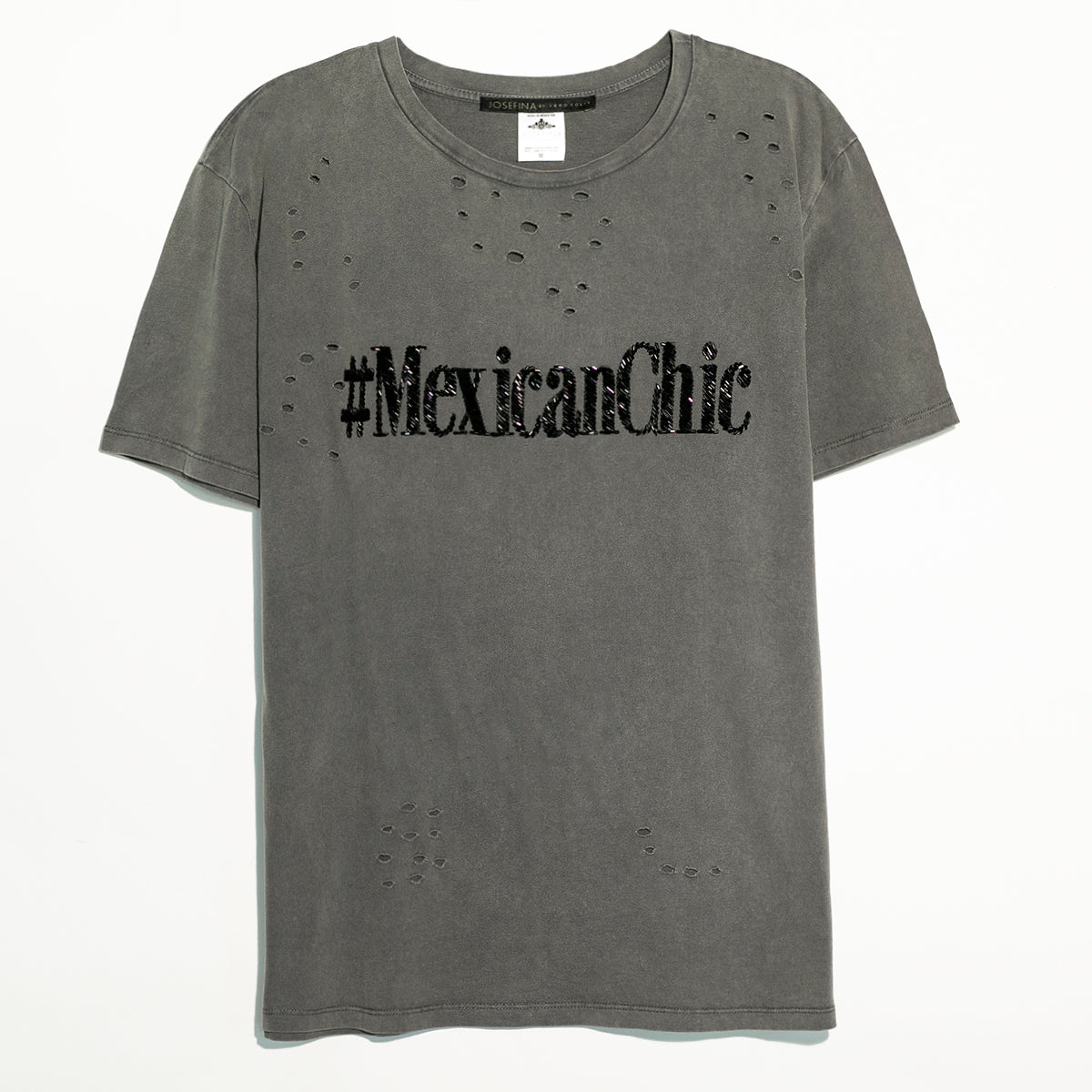 Ripped tee gris #MexicanChic