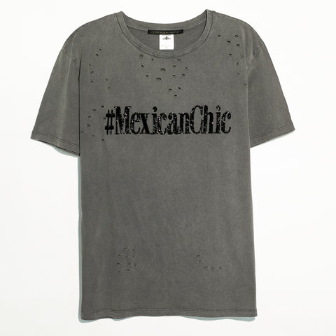 Ripped tee gris #MexicanChic