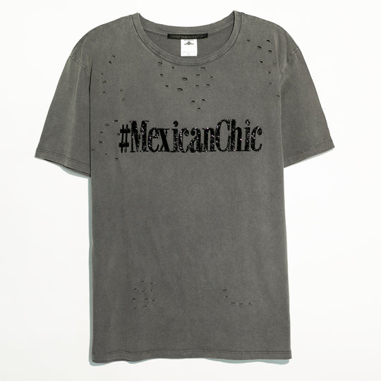 Ripped tee gris #MexicanChic