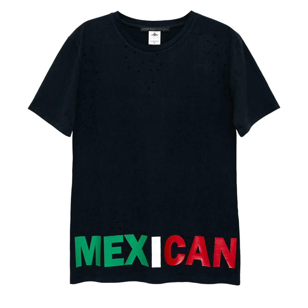 Ripped tee negra MexICan
