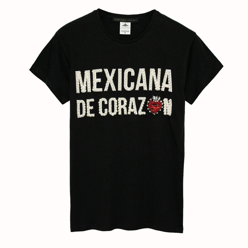 Tee negra Mexicana de Corazón