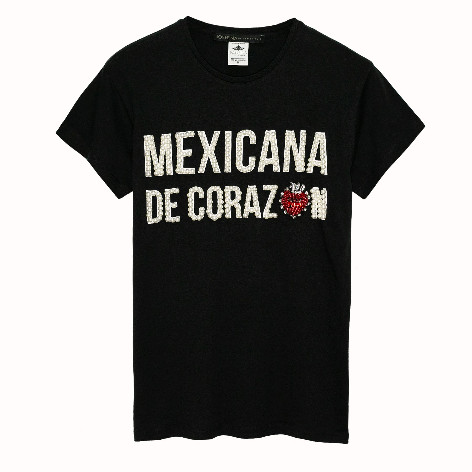 Tee negra Mexicana de Corazón