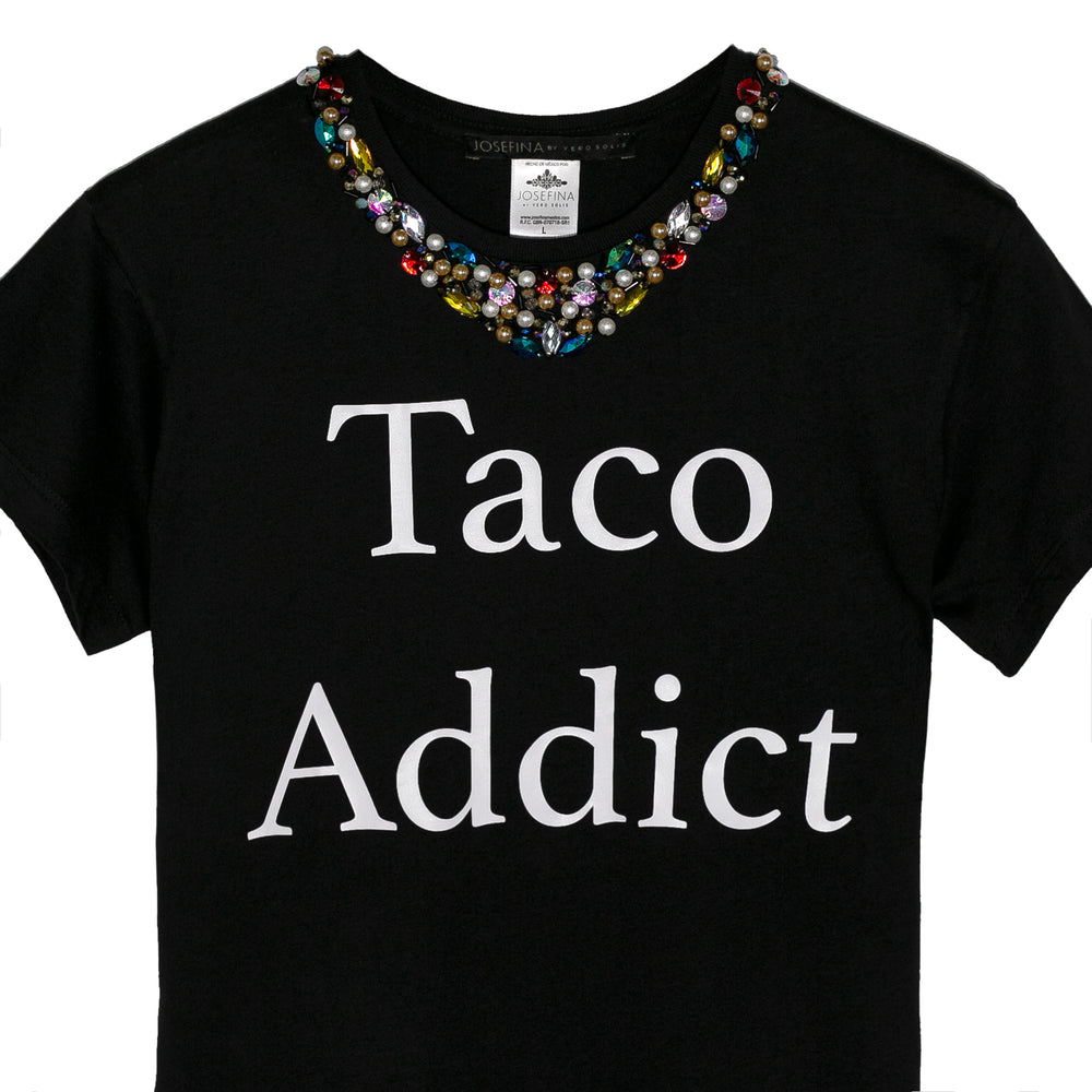 Tee negra "Taco addict"