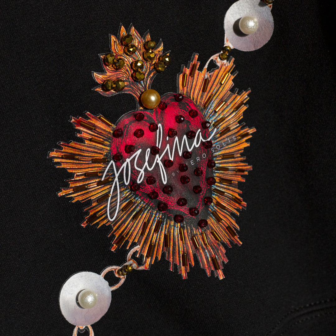 Sweatshirt #MexicanChic jewels con plumas