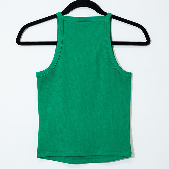Tank top verde frida bordada
