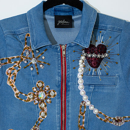 Jumpsuit denim jewels