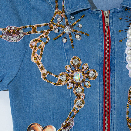 Jumpsuit denim jewels