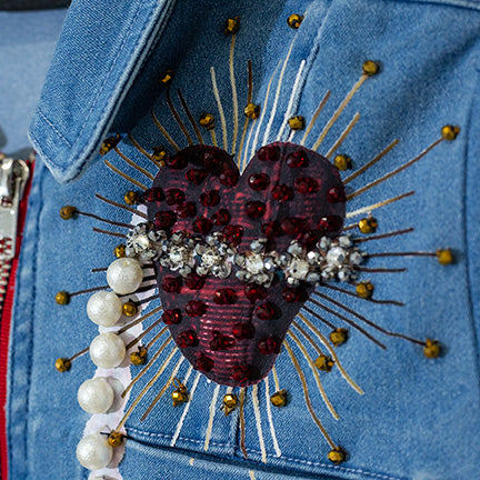 Jumpsuit denim jewels