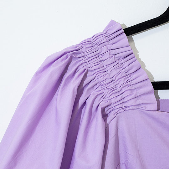 Blusa lila popelina collar