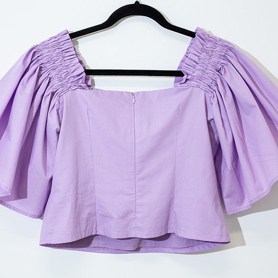 Blusa lila popelina collar