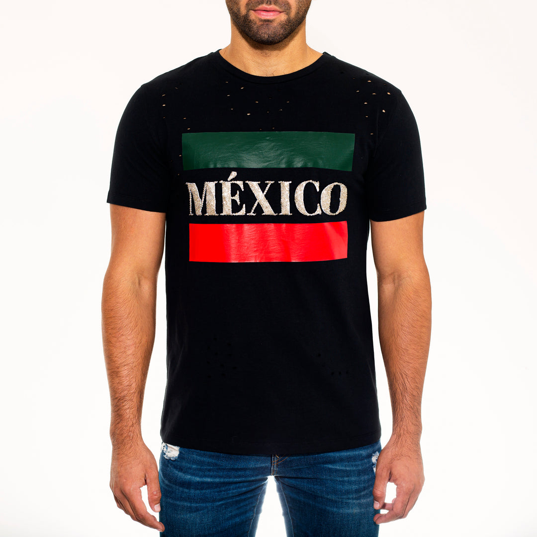 Ripped tee "México" bordada