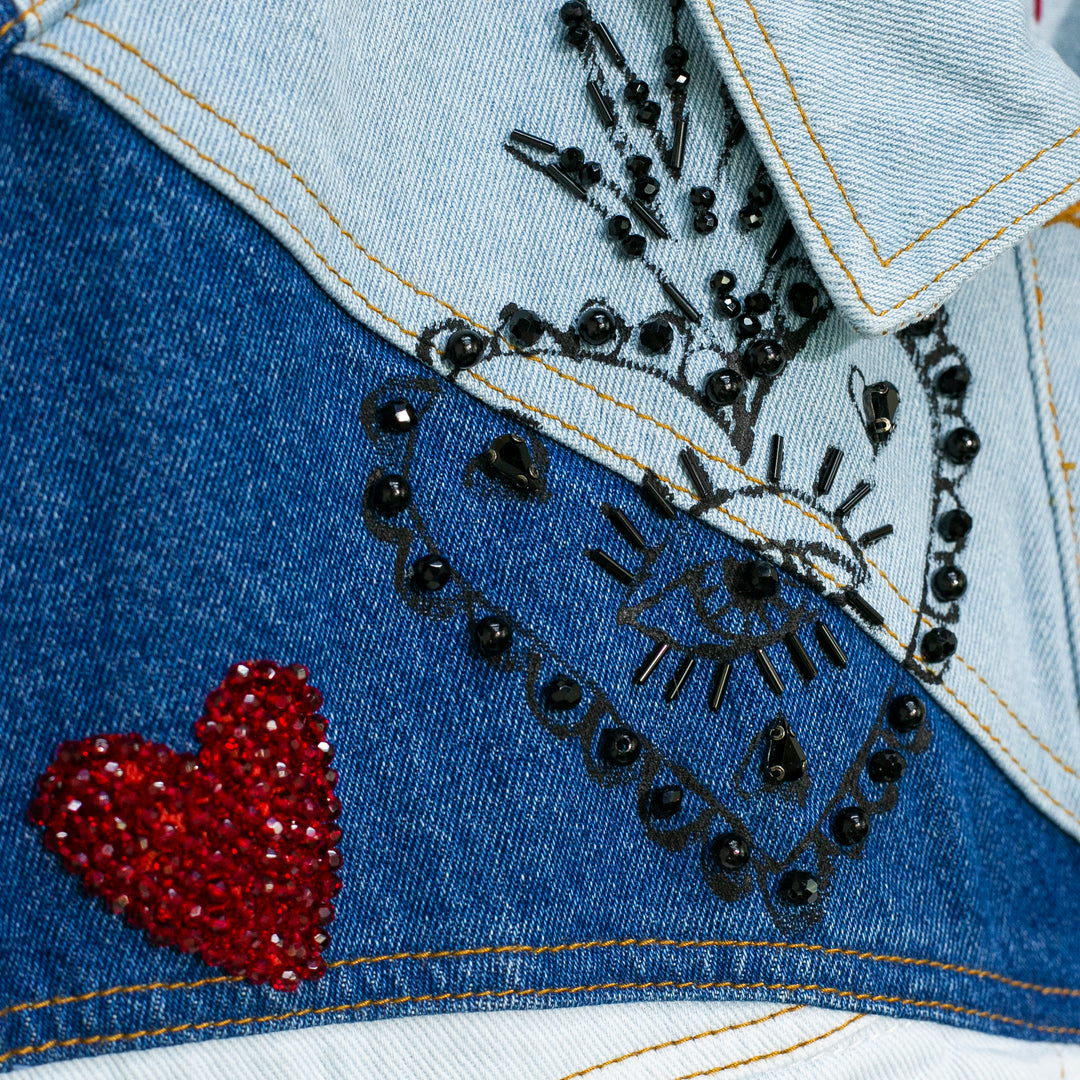 Denim vest Sagrados Corazones Te doy mi Corazón