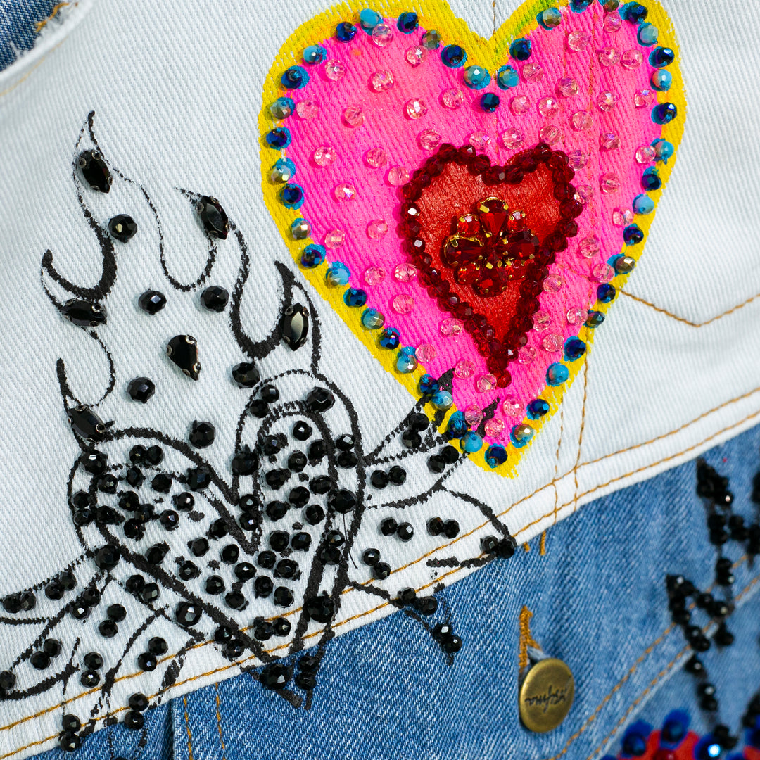 Denim vest Sagrados Corazones Te doy mi Corazón