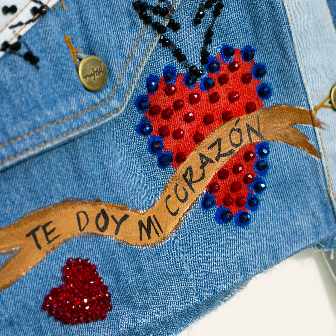 Denim vest Sagrados Corazones Te doy mi Corazón