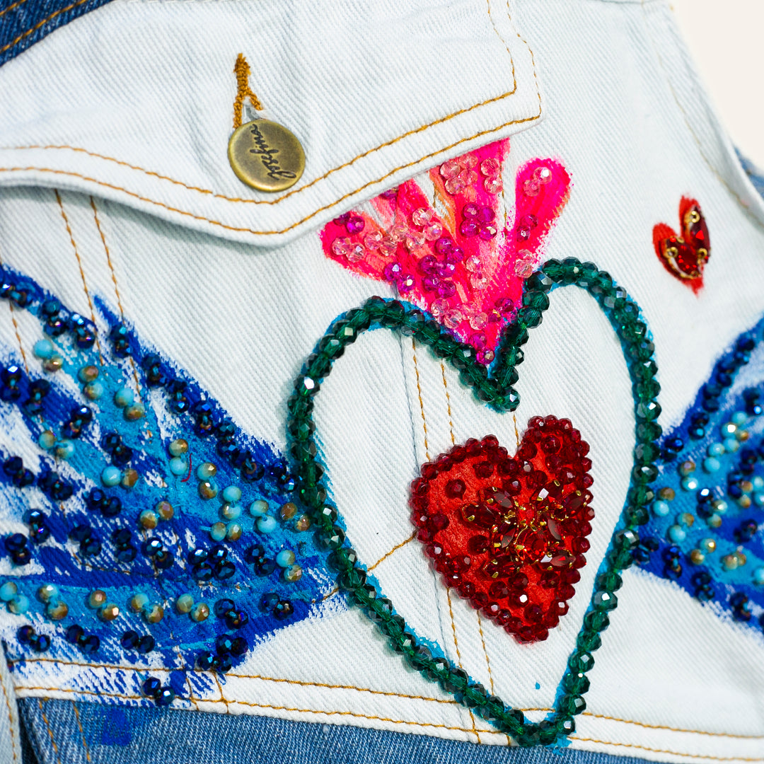 Denim vest Sagrados Corazones Te doy mi Corazón