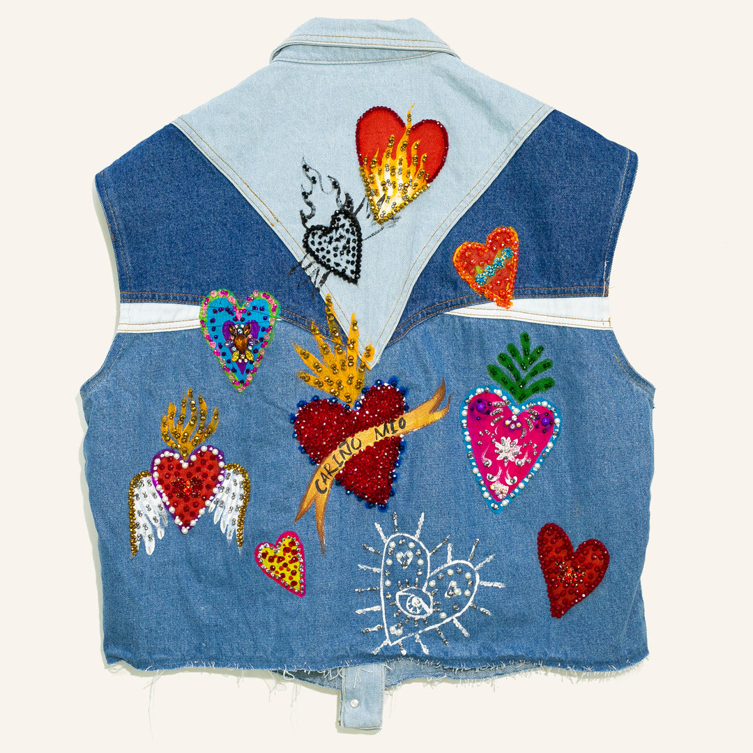 Denim vest Sagrados Corazones Te doy mi Corazón