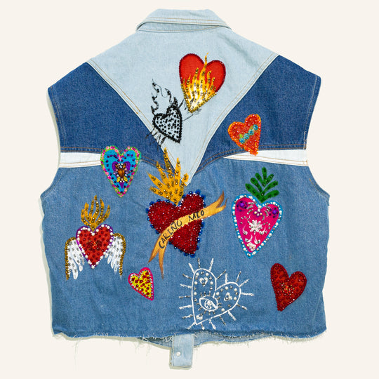 Denim vest Sagrados Corazones Te doy mi Corazón