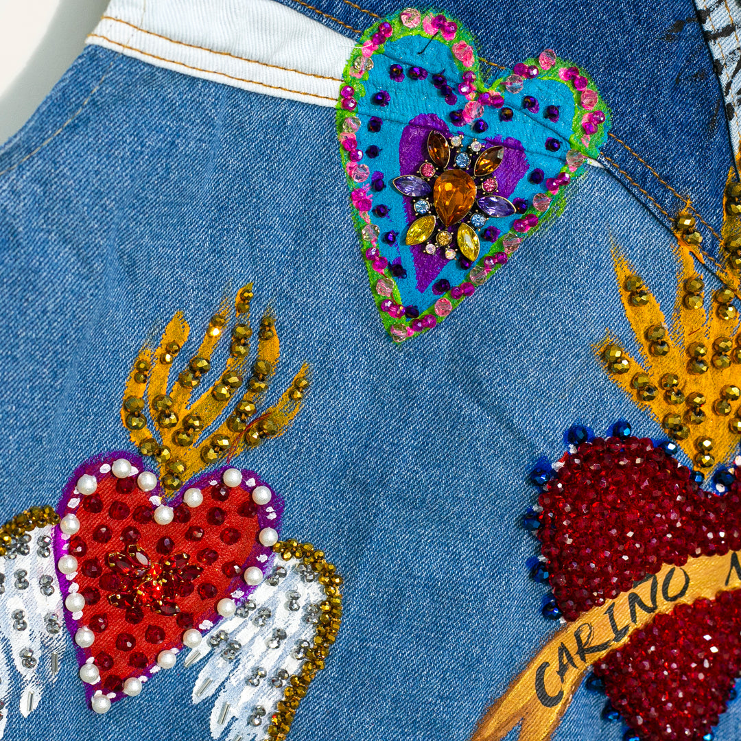 Denim vest Sagrados Corazones Te doy mi Corazón