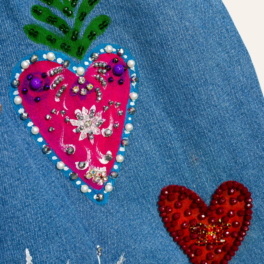 Denim vest Sagrados Corazones Te doy mi Corazón
