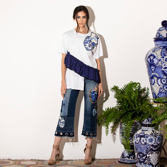 Oversized tee sagrado corazón con olan
