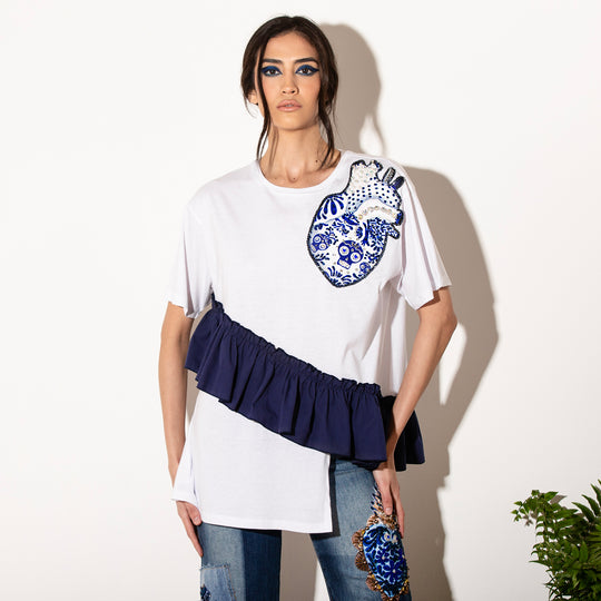 Oversized tee sagrado corazón con olan