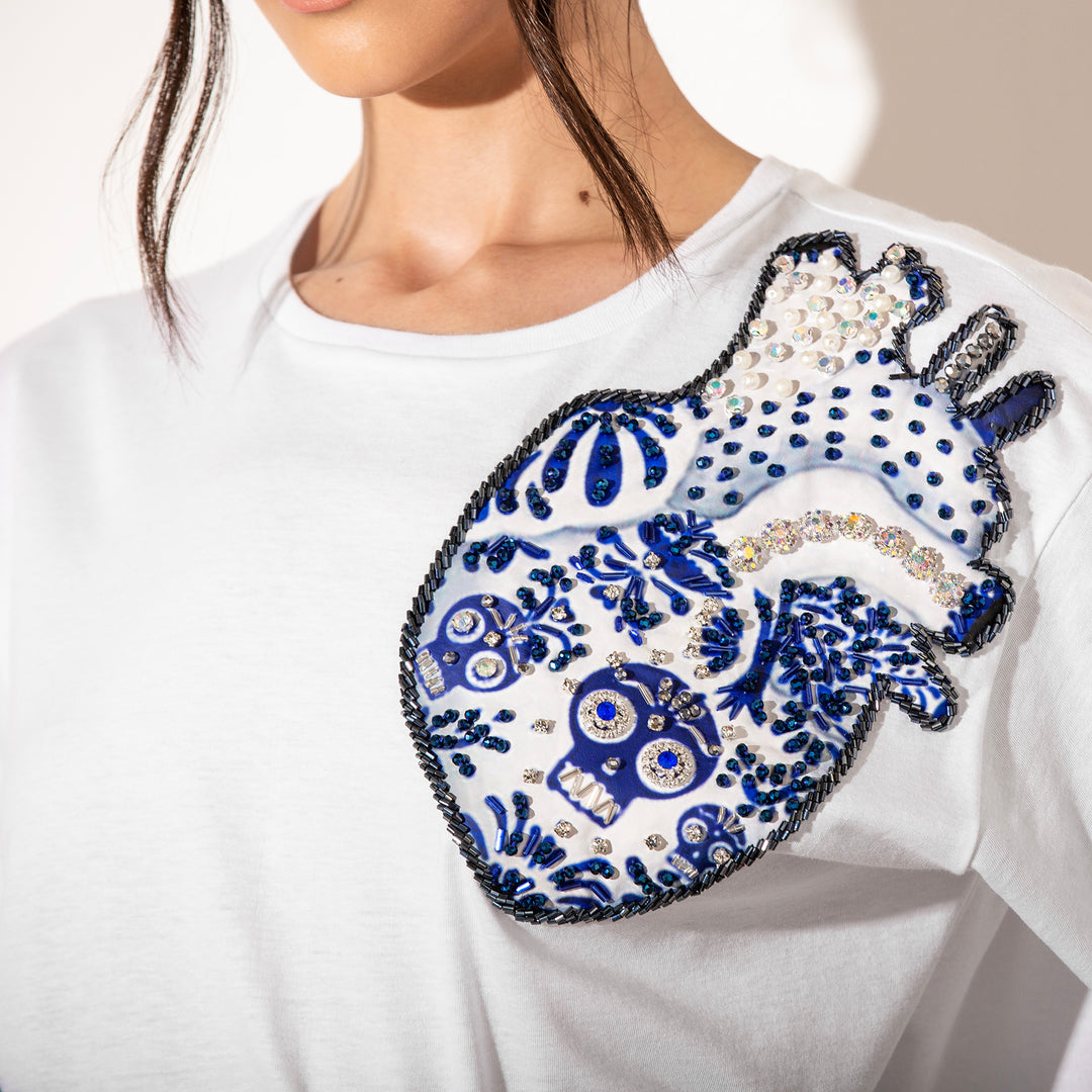 Oversized tee sagrado corazón con olan