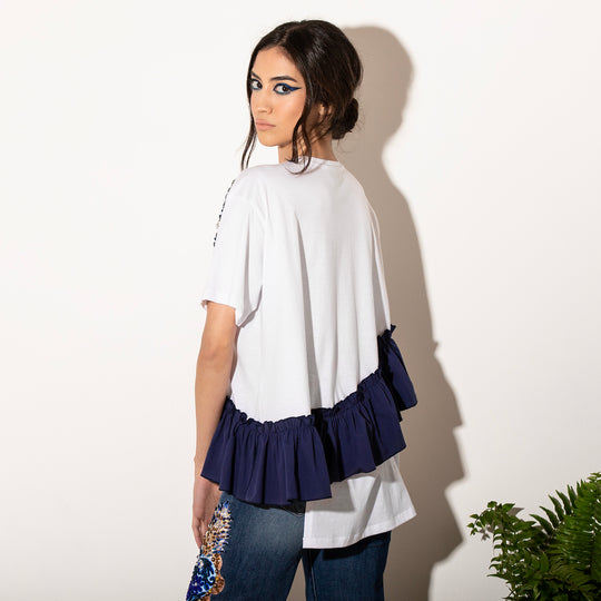 Oversized tee sagrado corazón con olan