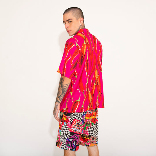 CAMISERA MAGENTA CON CHILES