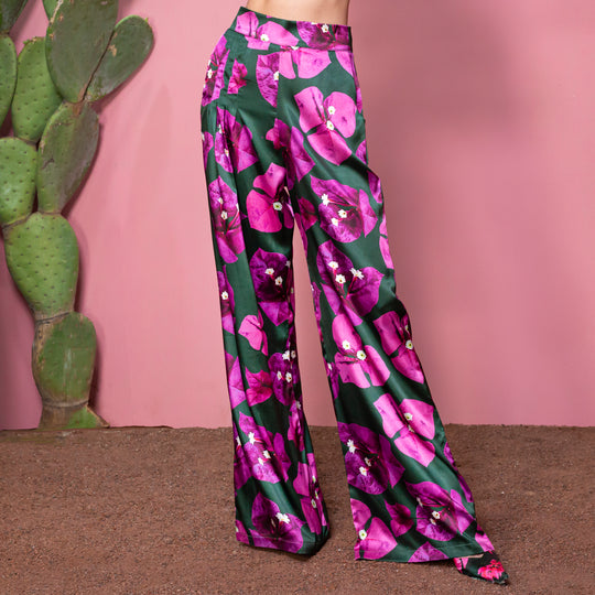 Pantalon satin bugambilias