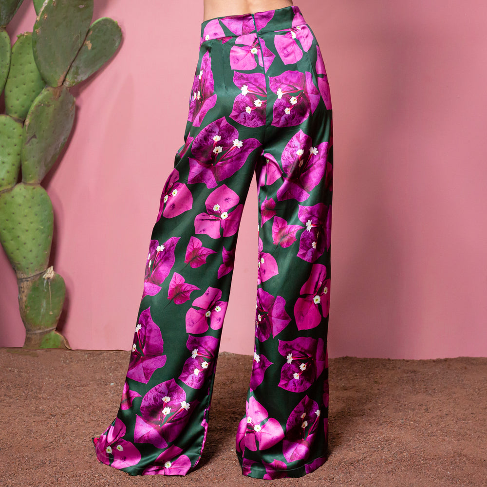 Pantalon satin bugambilias