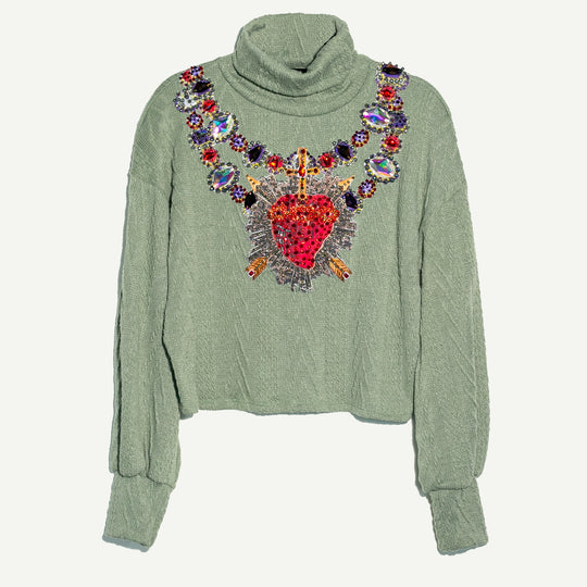 Blusa sage cuello alto Sagrado corazón