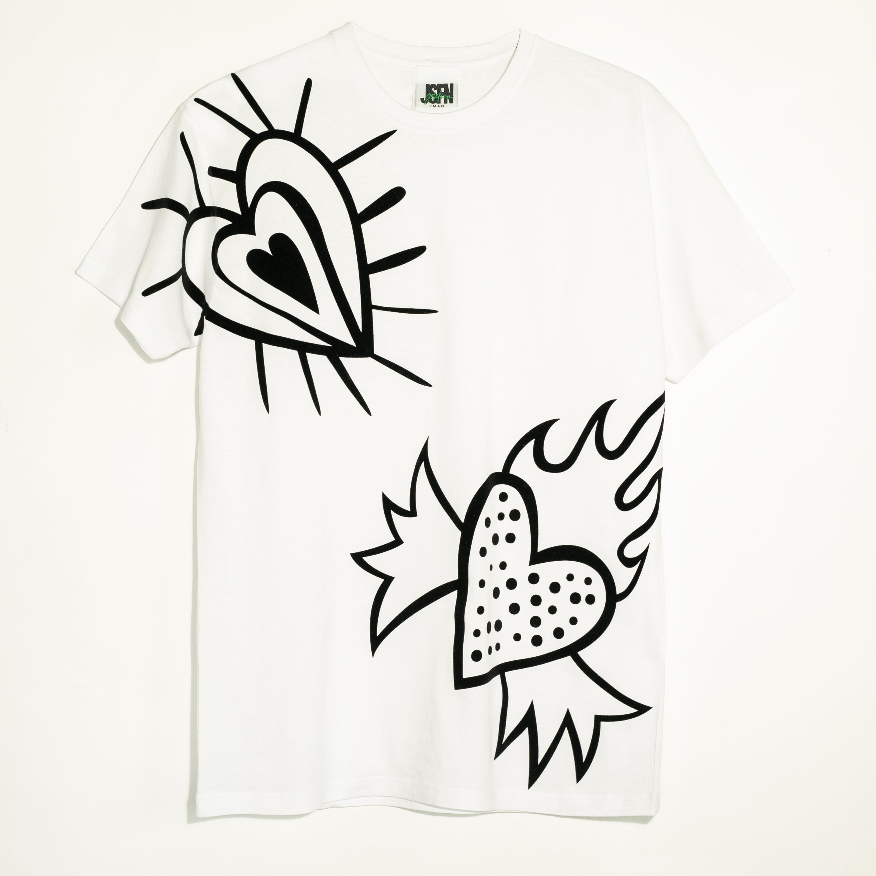 Tee blanca corazones