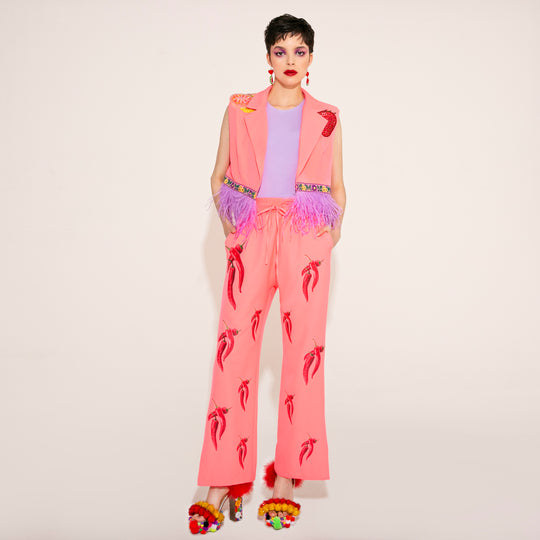 PANTALÓN ROSA NEÓN CON CHILES