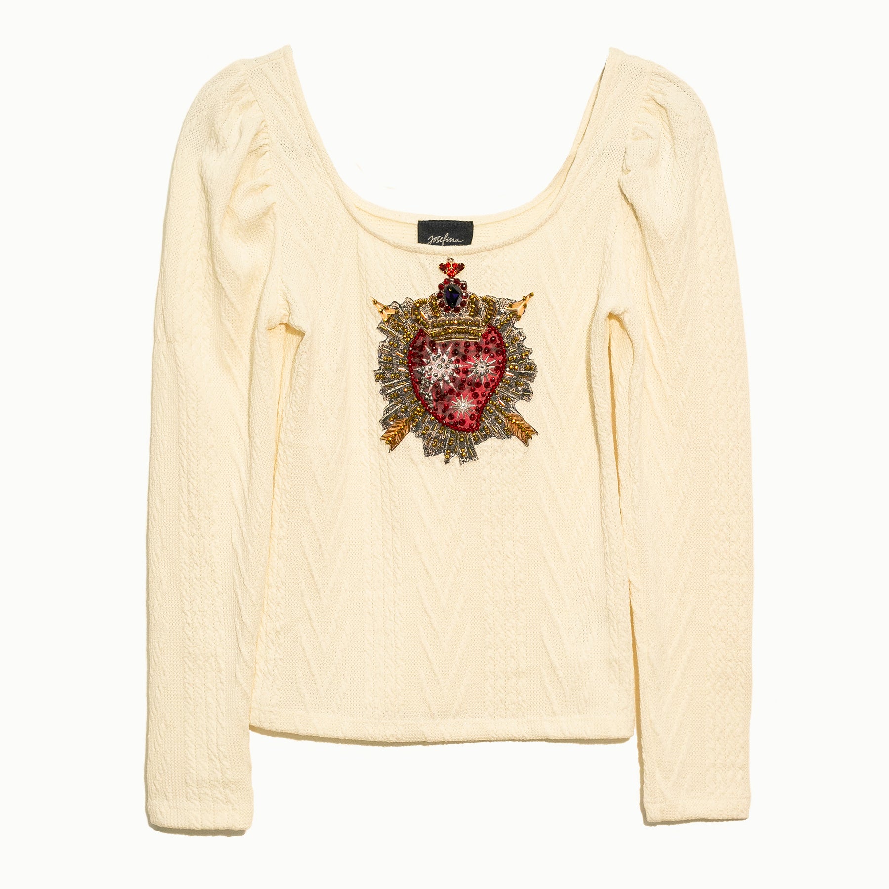 Knitted top ivory Sagrado corazón