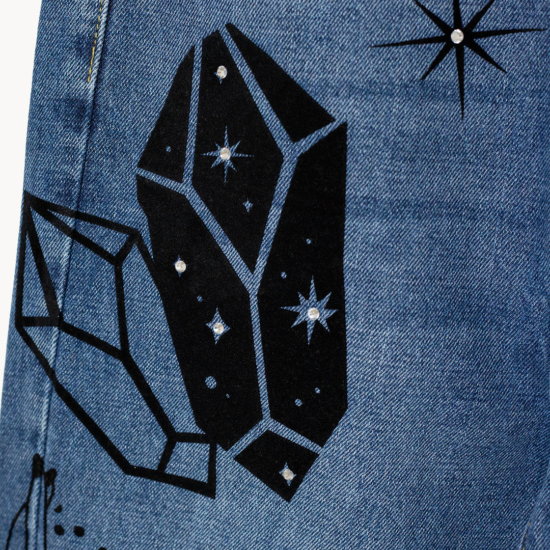 Boyfriend jeans foil zodiaco
