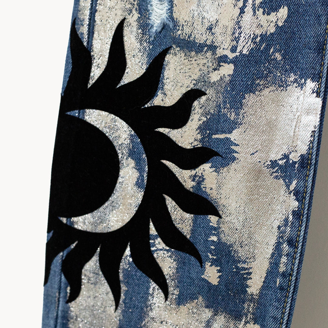 Boyfriend jeans foil zodiaco