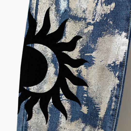 Boyfriend jeans foil zodiaco