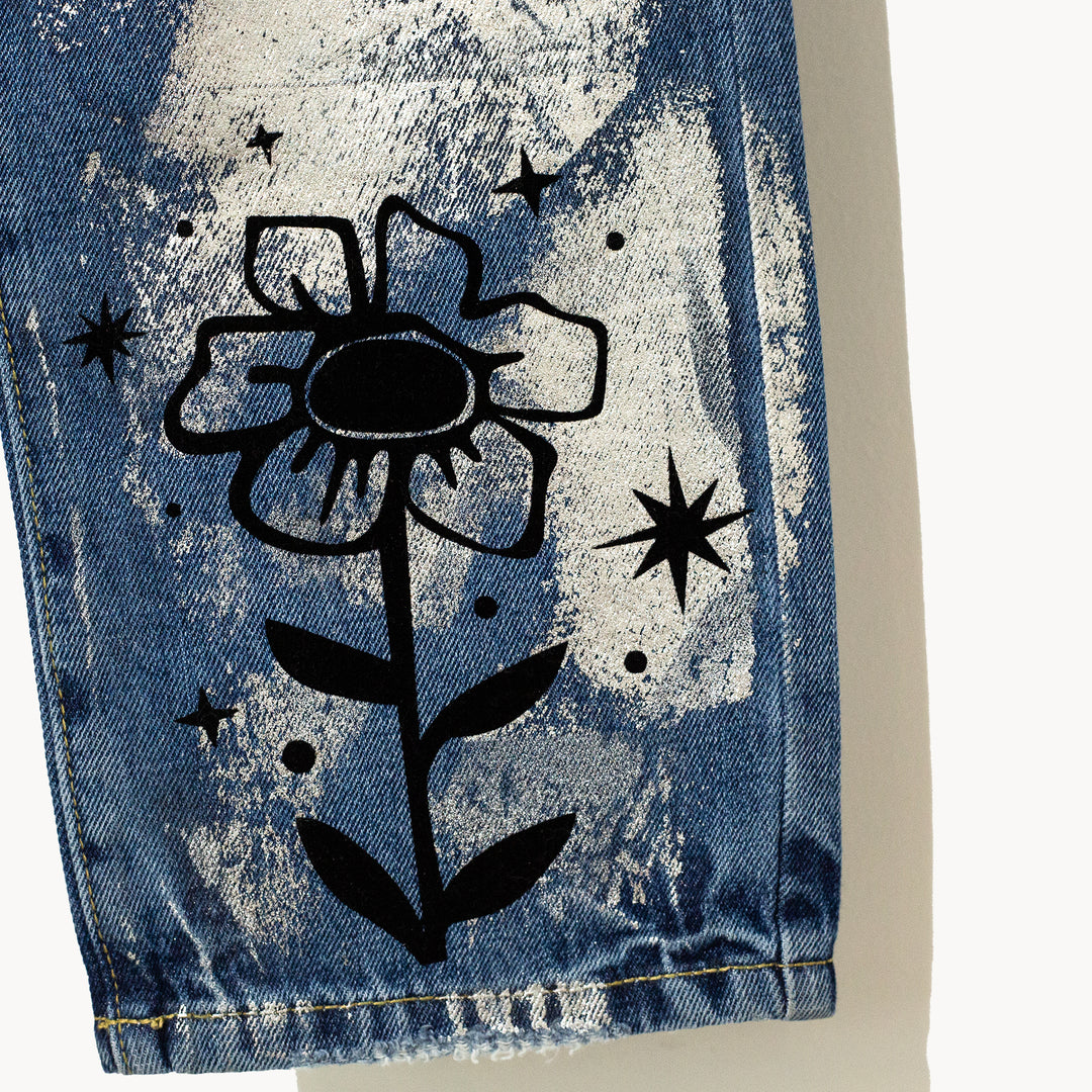Boyfriend jeans foil zodiaco