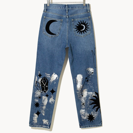 Boyfriend jeans foil zodiaco