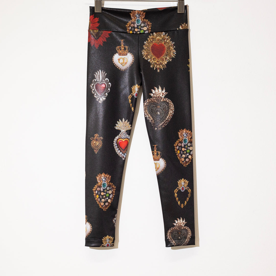 Leggings kids corazones brillo