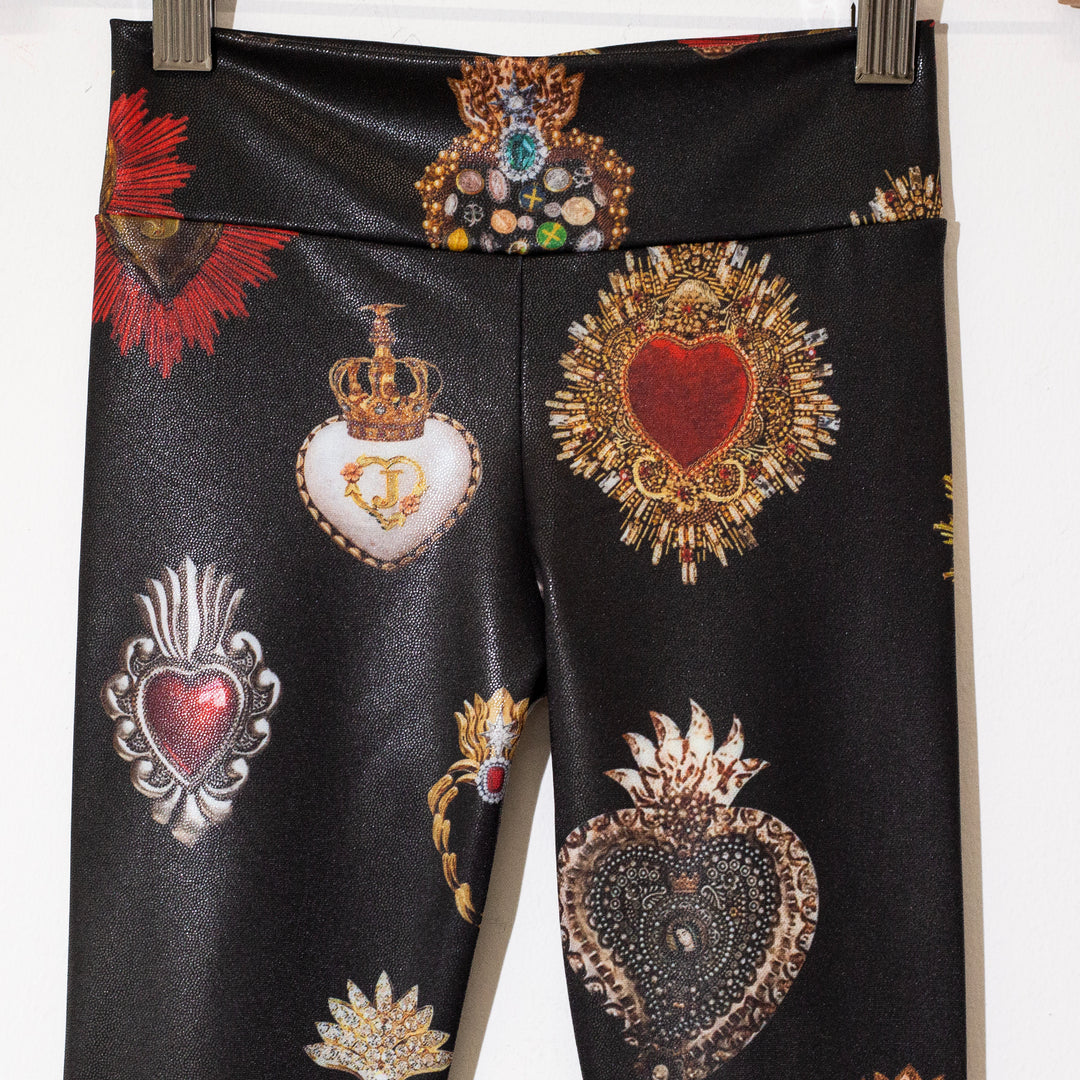 Leggings kids corazones brillo