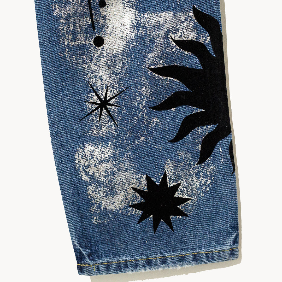 Boyfriend jeans foil zodiaco