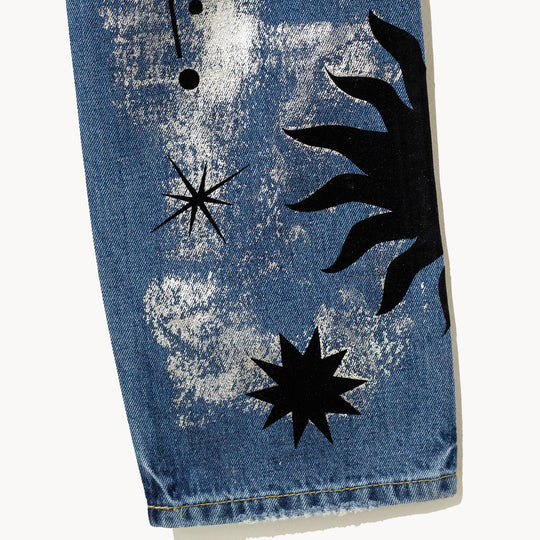Boyfriend jeans foil zodiaco
