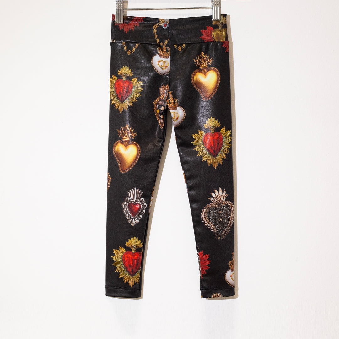 Leggings kids corazones brillo