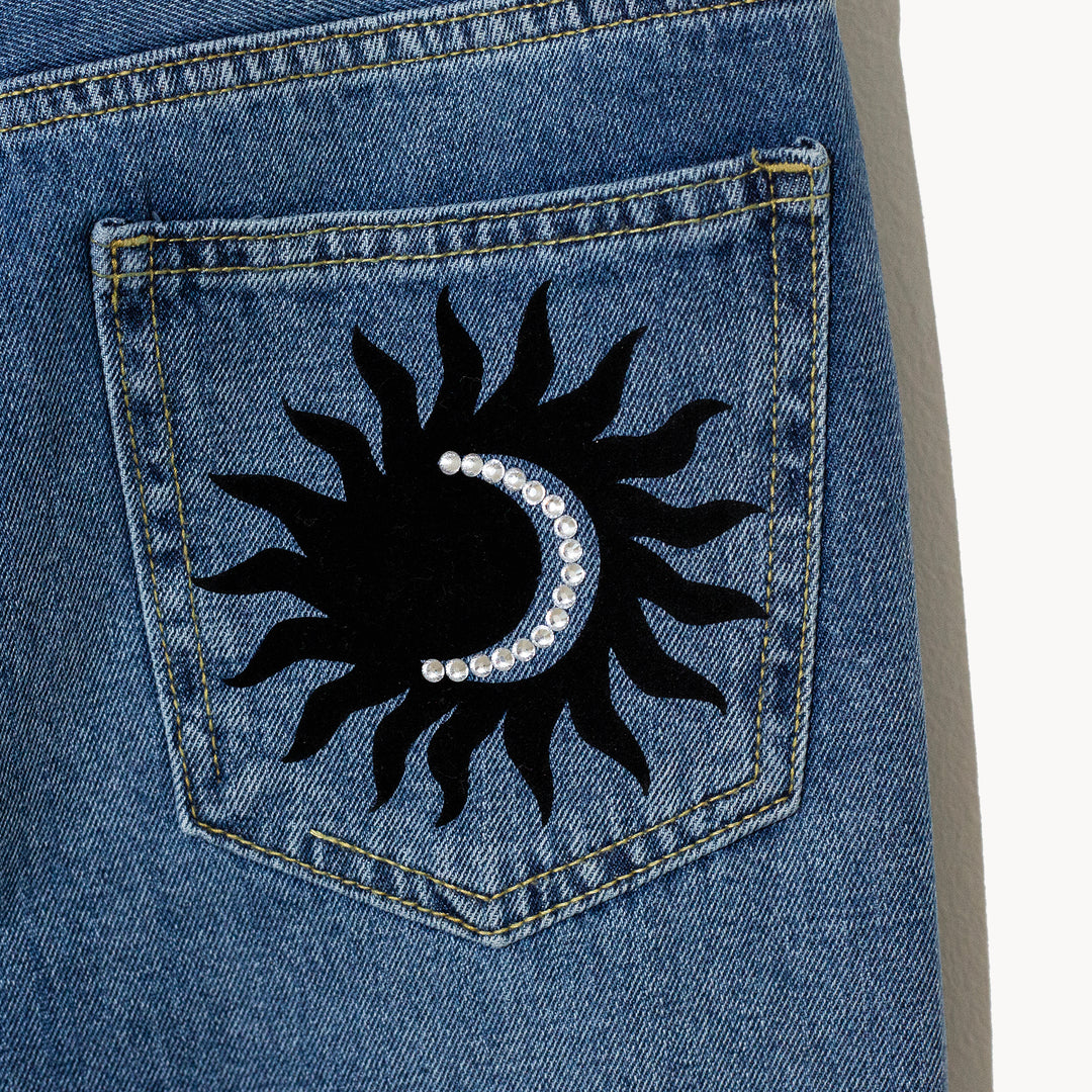 Boyfriend jeans foil zodiaco