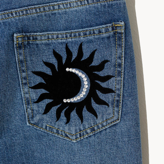 Boyfriend jeans foil zodiaco