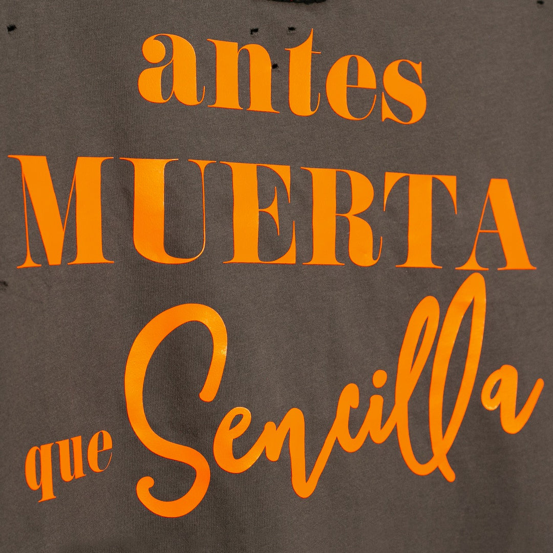 Ripped tee Gris Antes muerta que sencilla