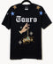 T shirt negra Tauro bordada