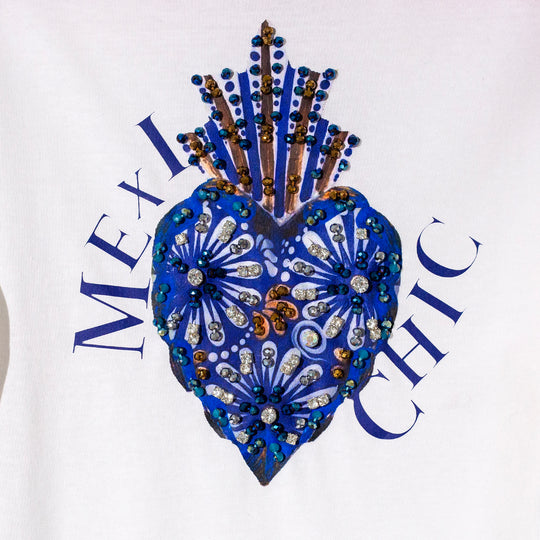 BLUSA KIDS MEXICAN CHIC CORAZON AZUL